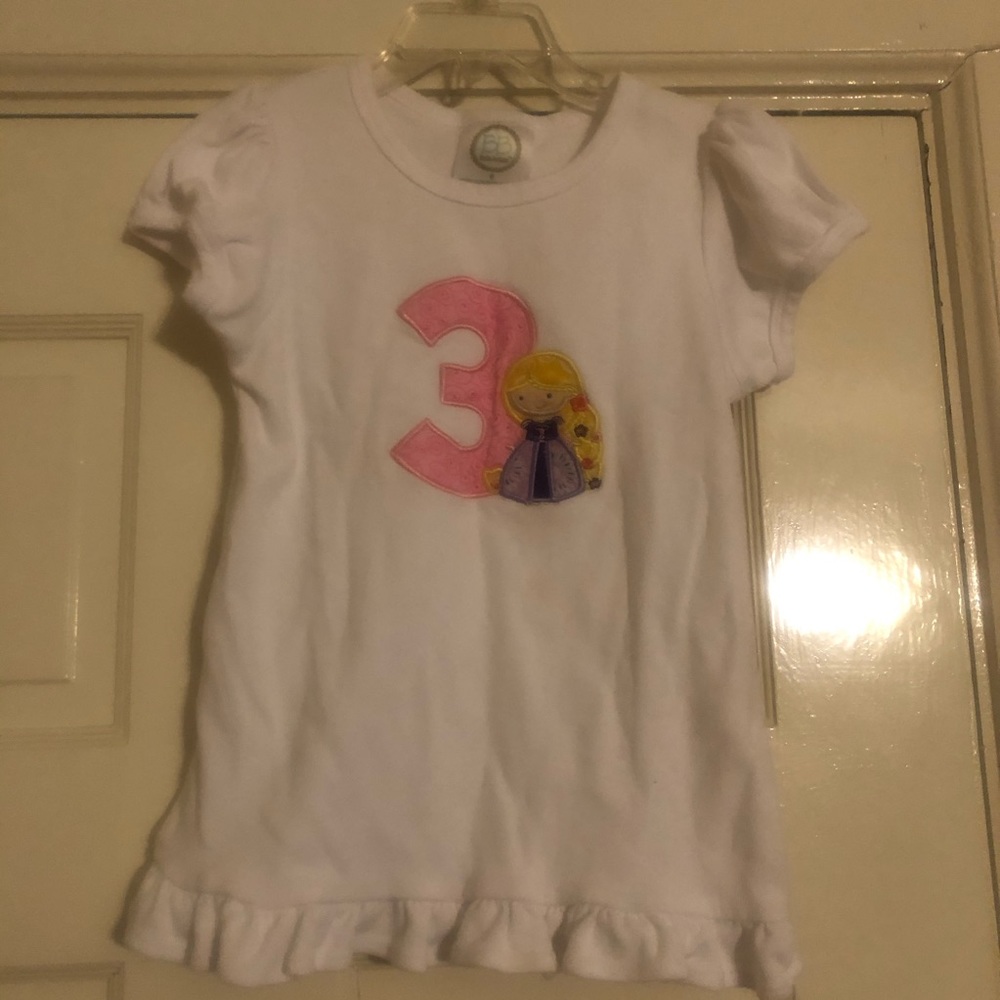 Girls embroidered “3” Rapunzel T-shirt